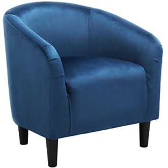 Stylish velvet accent chair in a modern setting