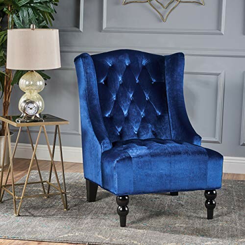 Toddman High-Back Velvet Club Chair