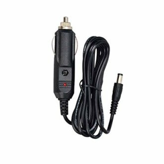 Black car charger power cable with DC connector