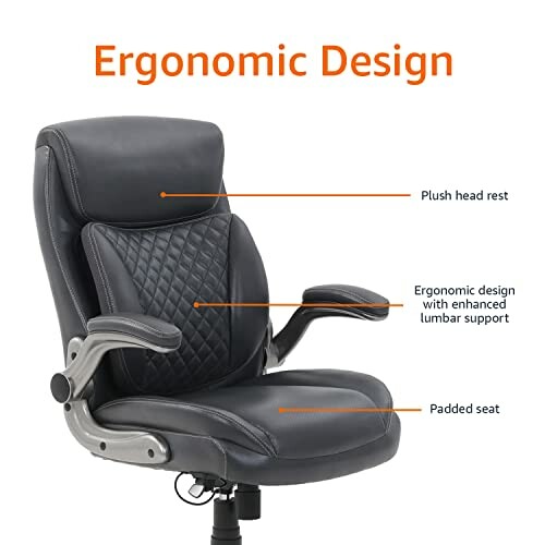 Ergonomic office chair with plush headrest and lumbar support