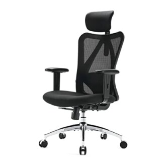 Ergonomic office chair with mesh back and adjustable armrests.