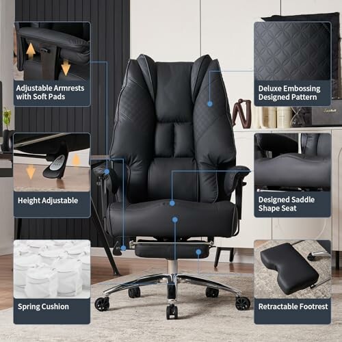 Ergonomic office chair with adjustable features and deluxe design.