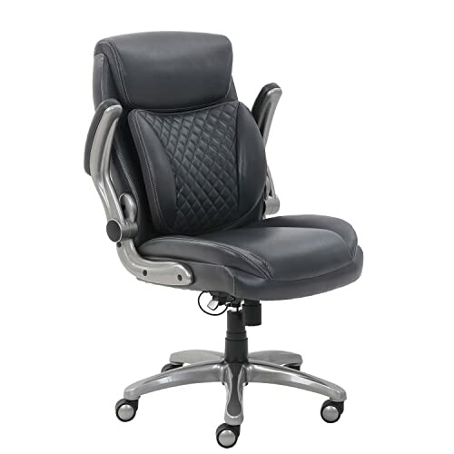 Ergonomic office chair with plush headrest and lumbar support