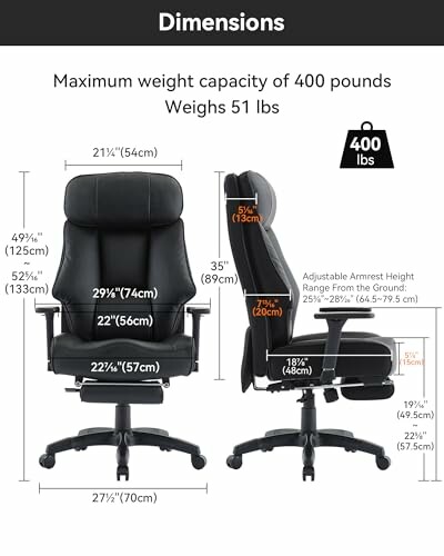 Office chair dimensions and specifications