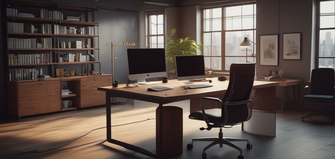 Office workspace with high back chairs